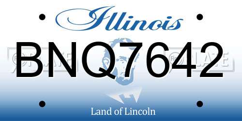 BNQ7642 Illinois License Plate