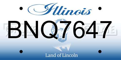 BNQ7647 Illinois License Plate