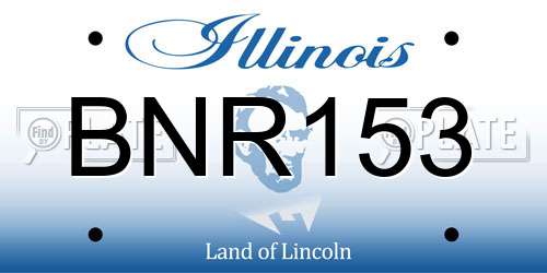 BNR153 Illinois License Plate