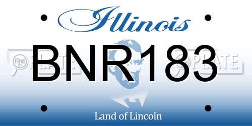 BNR183 Illinois License Plate