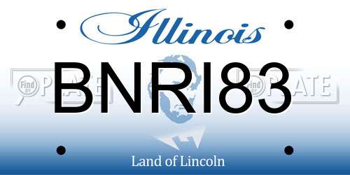 BNRI83 Illinois License Plate