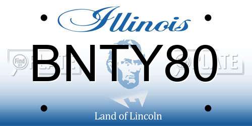 BNTY80 Illinois License Plate