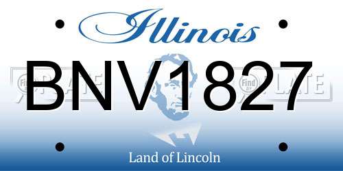 BNV1827 Illinois License Plate
