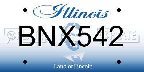 BNX542 Illinois License Plate