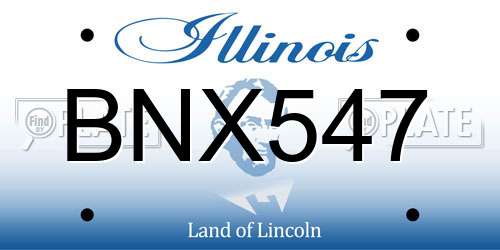 BNX547 Illinois License Plate