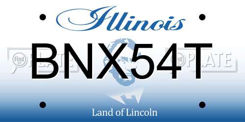 BNX54T Illinois License Plate