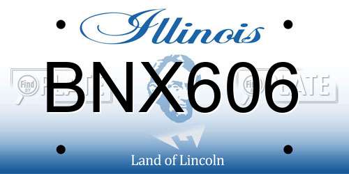 BNX606 Illinois License Plate