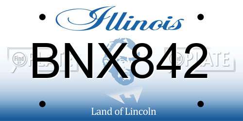 BNX842 Illinois License Plate