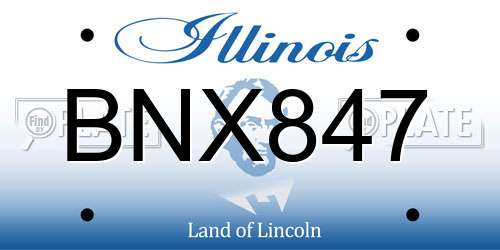 BNX847 Illinois License Plate
