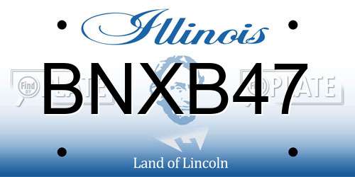 BNXB47 Illinois License Plate