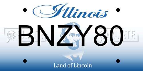 BNZY80 Illinois License Plate