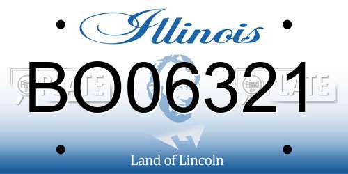 BO06321 Illinois License Plate