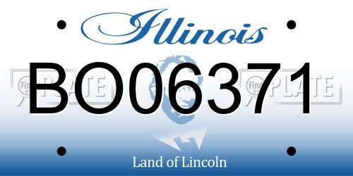BO06371 Illinois License Plate