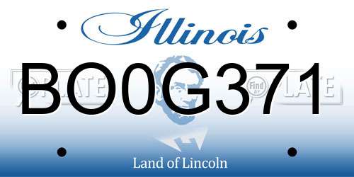BO0G371 Illinois License Plate