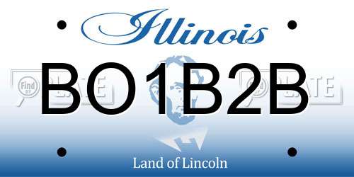 BO1B2B Illinois License Plate