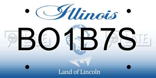 BO1B7S Illinois License Plate