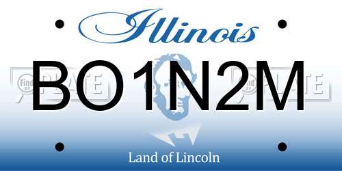 BO1N2M Illinois License Plate