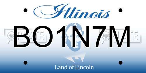 BO1N7M Illinois License Plate