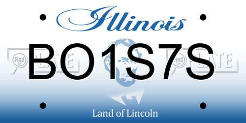 BO1S7S Illinois License Plate