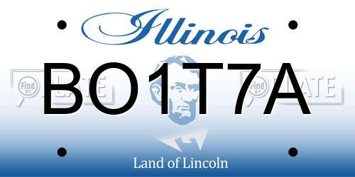 BO1T7A Illinois License Plate