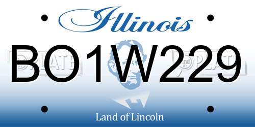 BO1W229 Illinois License Plate