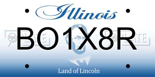 BO1X8R Illinois License Plate