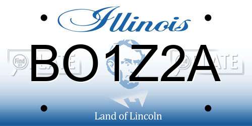 BO1Z2A Illinois License Plate