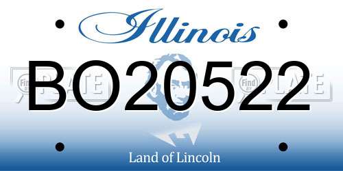 BO20522 Illinois License Plate