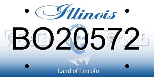 BO20572 Illinois License Plate