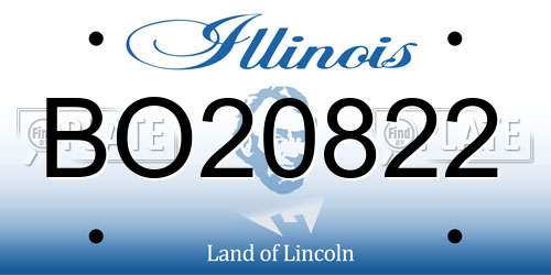 BO20822 Illinois License Plate