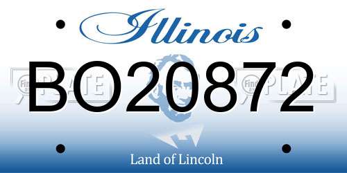 BO20872 Illinois License Plate