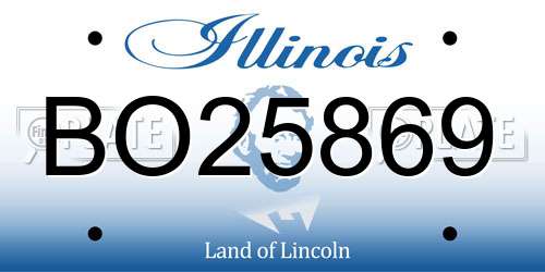 BO25869 Illinois License Plate