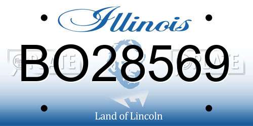BO28569 Illinois License Plate
