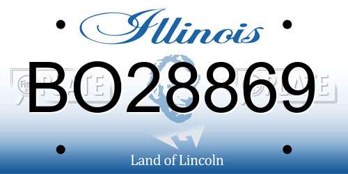 BO28869 Illinois License Plate