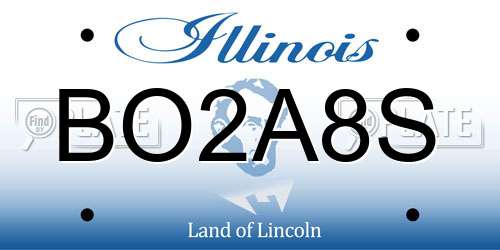 BO2A8S Illinois License Plate
