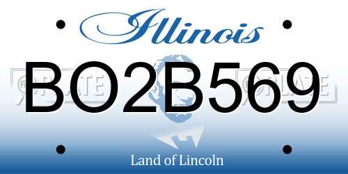 BO2B569 Illinois License Plate