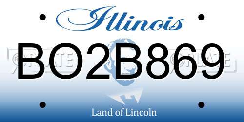 BO2B869 Illinois License Plate