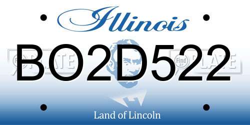 BO2D522 Illinois License Plate
