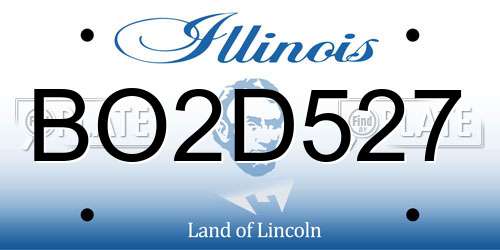 BO2D527 Illinois License Plate