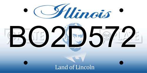 BO2D572 Illinois License Plate