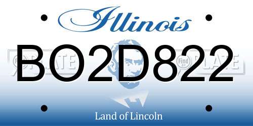 BO2D822 Illinois License Plate