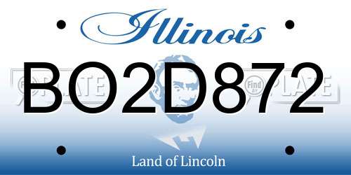 BO2D872 Illinois License Plate