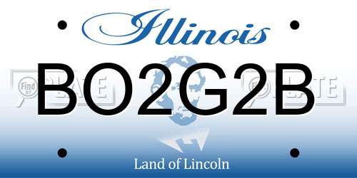 BO2G2B Illinois License Plate