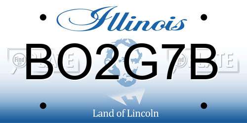 BO2G7B Illinois License Plate