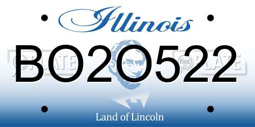 BO2O522 Illinois License Plate