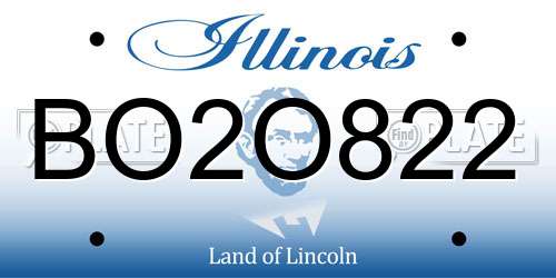 BO2O822 Illinois License Plate