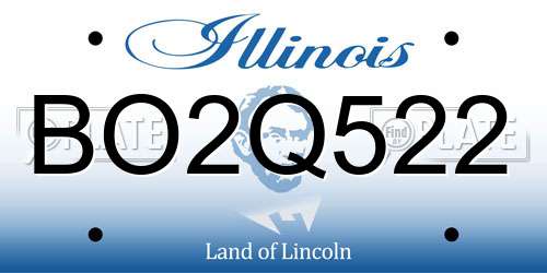BO2Q522 Illinois License Plate