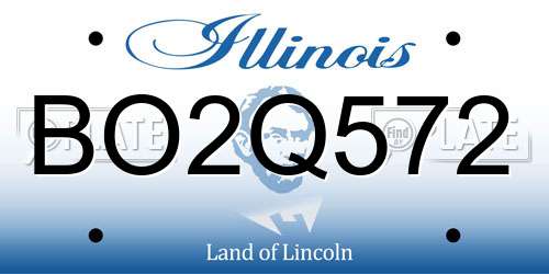 BO2Q572 Illinois License Plate