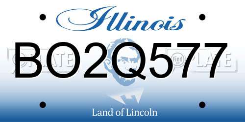 BO2Q577 Illinois License Plate