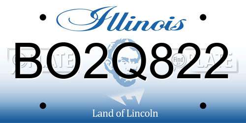 BO2Q822 Illinois License Plate